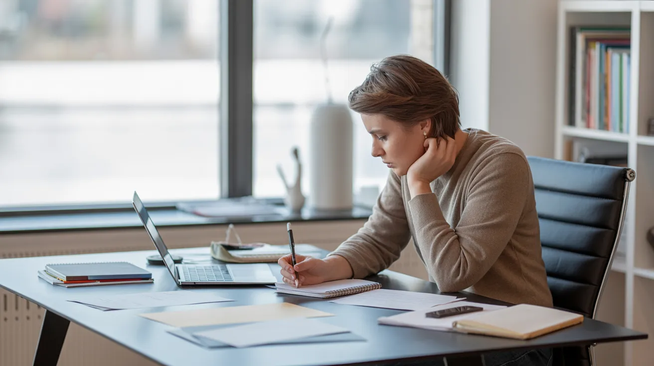 A writer writing an explainer video brief